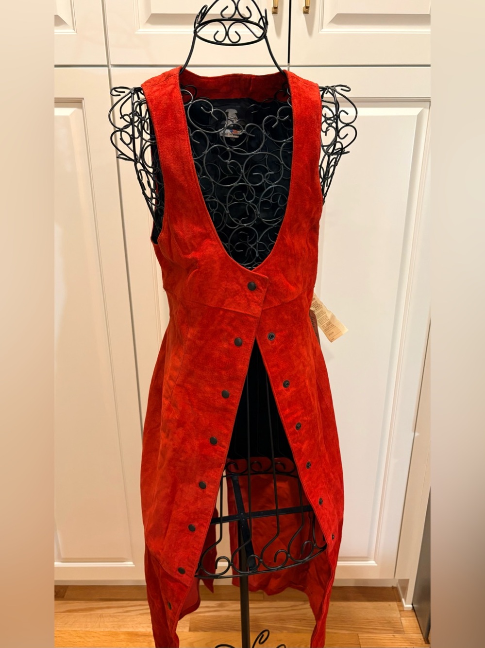 Vintage Outerwear Phoenix Genuine Suede Leather Snap-Front MIDI/Duster